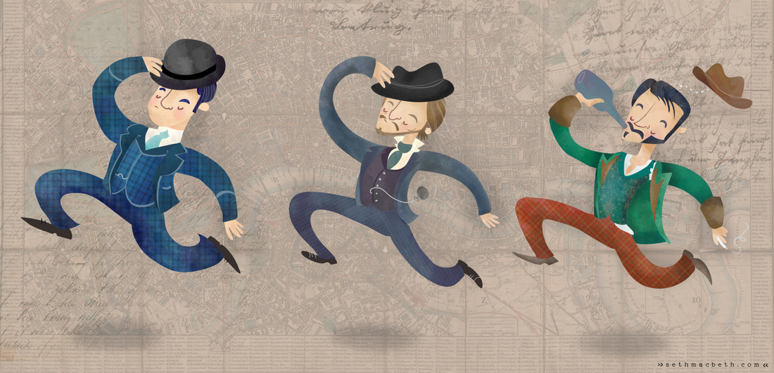 Ripper Street characters digital illustration by seth macbeth